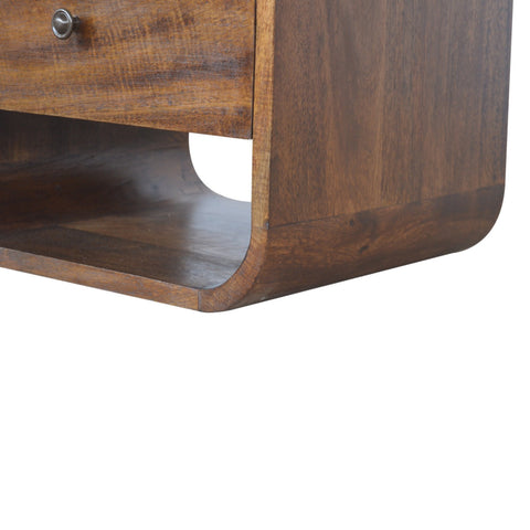 Chestnut Curve 2-Drawer Bedside Table