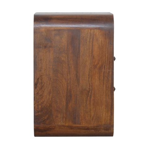 Chestnut Curve 2-Drawer Bedside Table