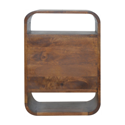 Chestnut Curve 2-Drawer Bedside Table