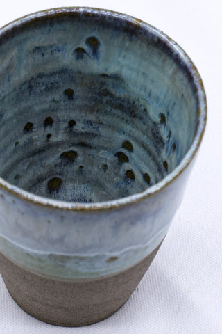 Bluvio Quadra Handmade Ceramic Smoked Grey Stoneware Tall Ceramic Cup