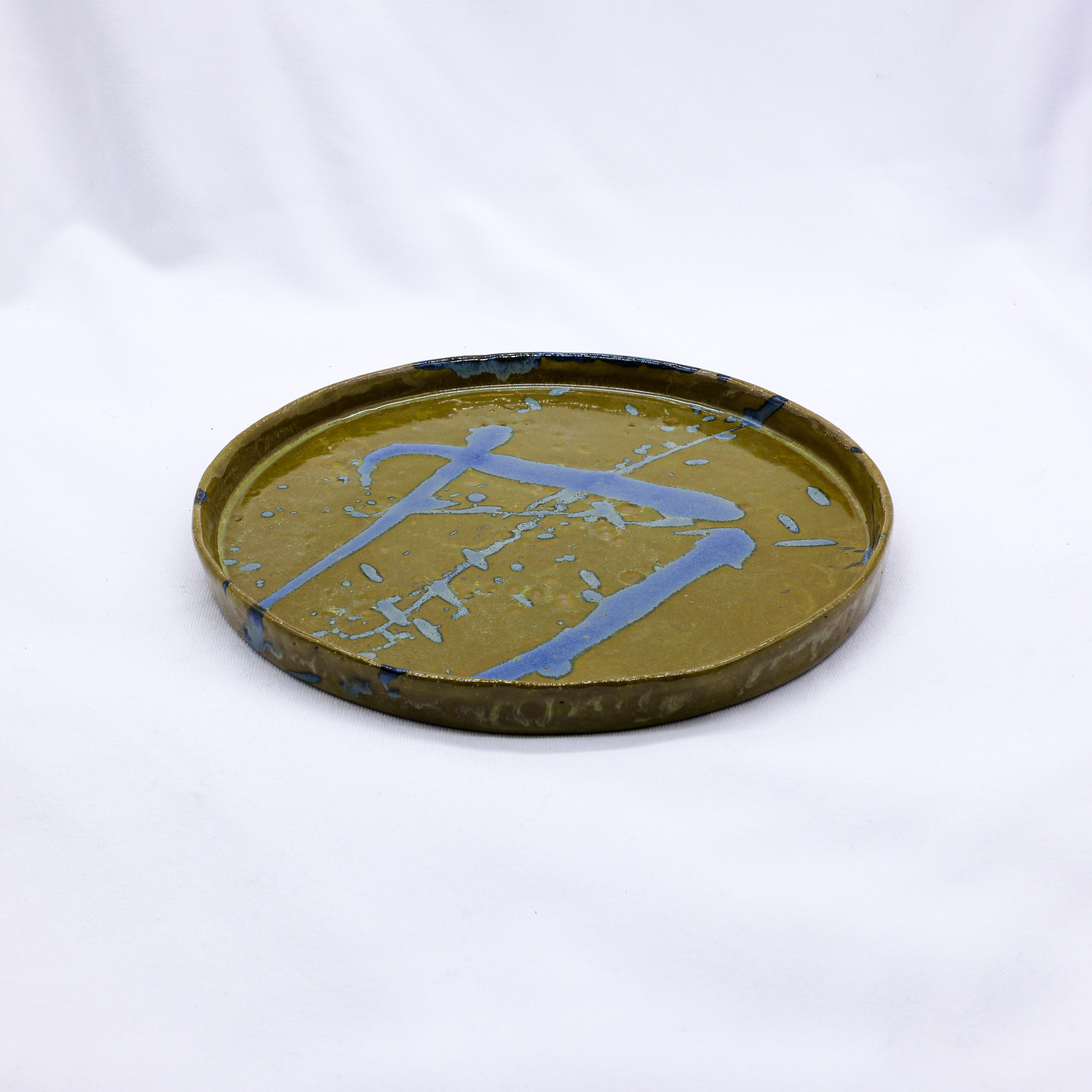 23 cm Oliveflow Smoked Grey Large Stoneware Handmade Ceramic Dinner Plate