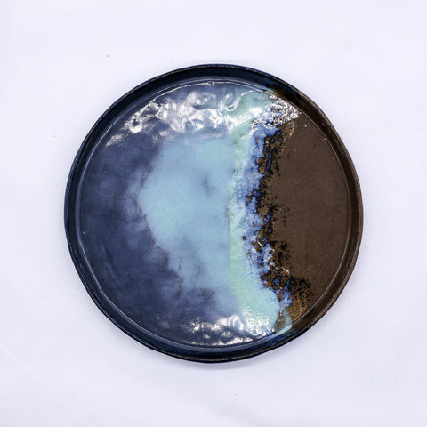 23 cm Seabrook Smoked Grey Large Stoneware Handmade Ceramic Dinner Plate
