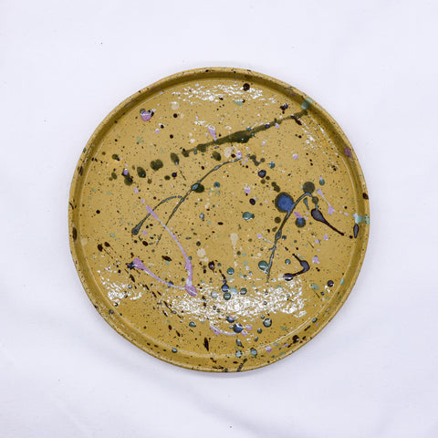 23 cm Oliva Stoneware Handmade Ceramic Dinner Plate