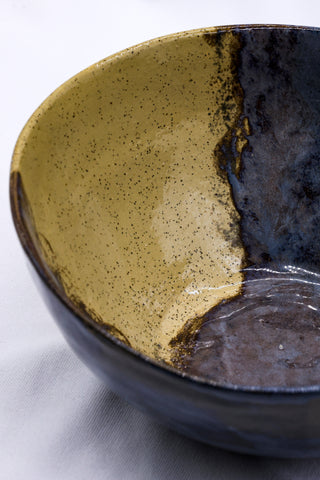 Large Indigo Clay Shore Handmade Ceramic Stoneware Dinner Bowl