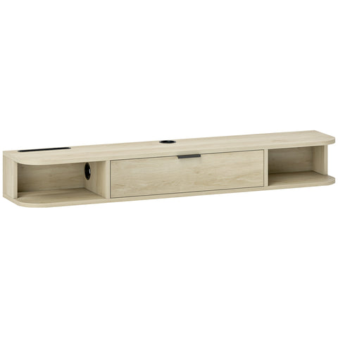 HOMCOM 120 cm Floating TV Unit for TVs up to 50 Inch - Natural