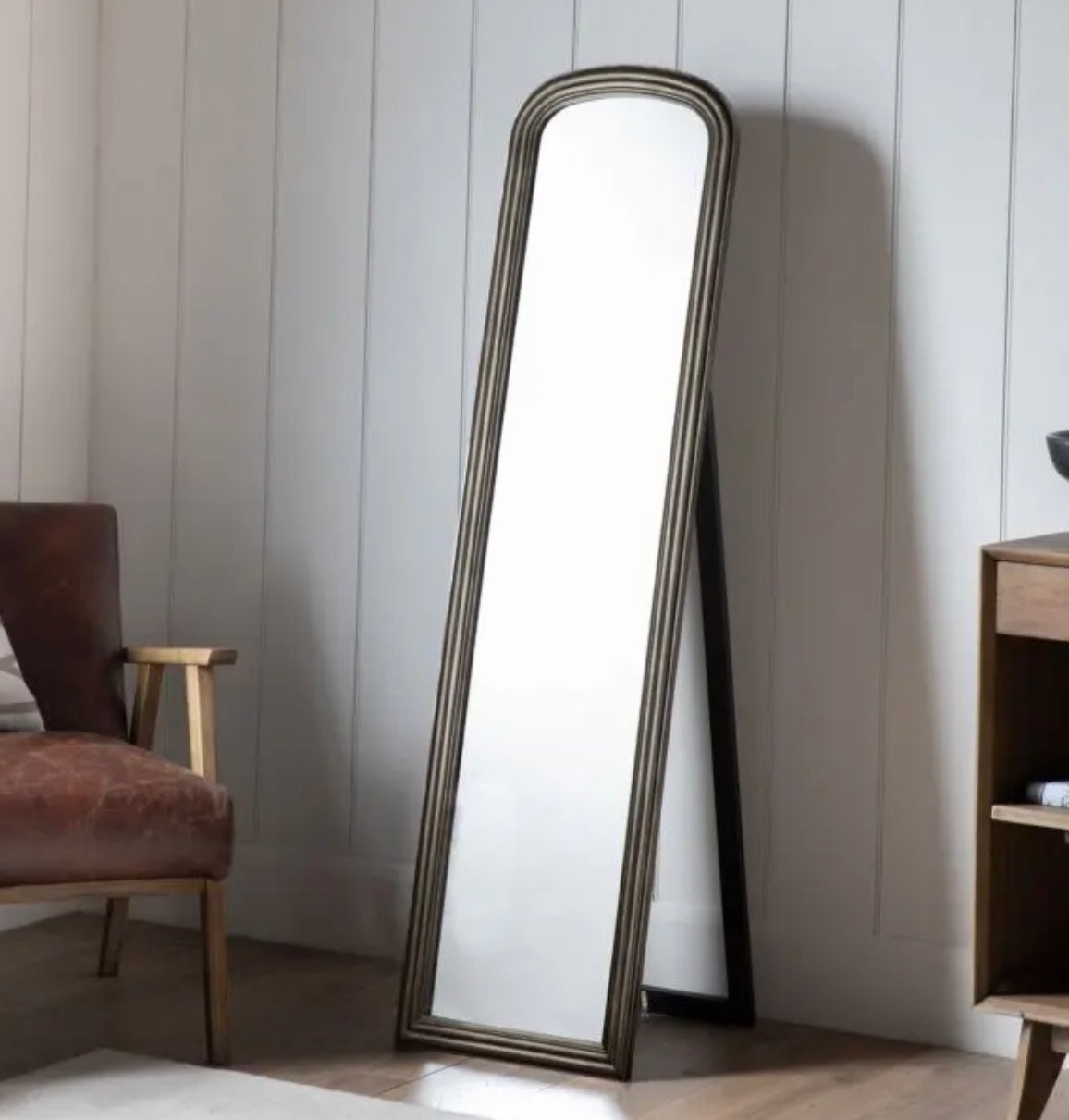 Cheval Standing Mirror Brushed Brass