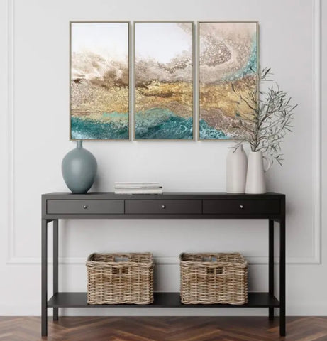 Serene Triptych Art Framed