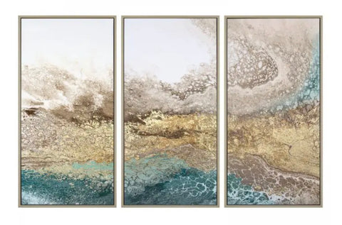 Serene Triptych Art Framed