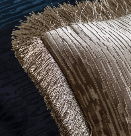 Cut Velvet Fringed Scatter Cushion
