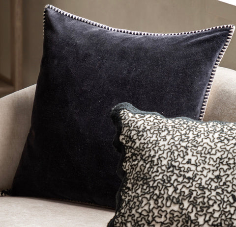 Black Velvet Stitched Scatter Cushion