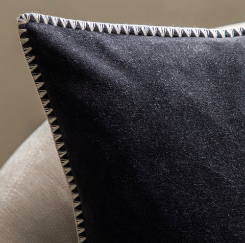 Black Velvet Stitched Scatter Cushion