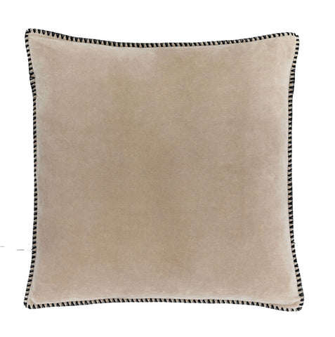 Taupe Velvet Stitched Scatter Cushion