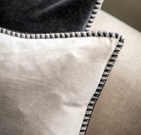 Taupe Velvet Stitched Scatter Cushion