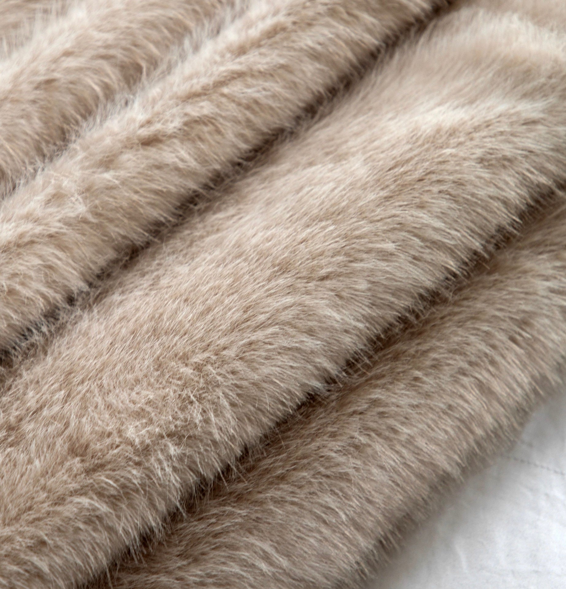 Oatmeal Faux Fur Throw