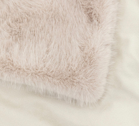 Oatmeal Faux Fur Throw