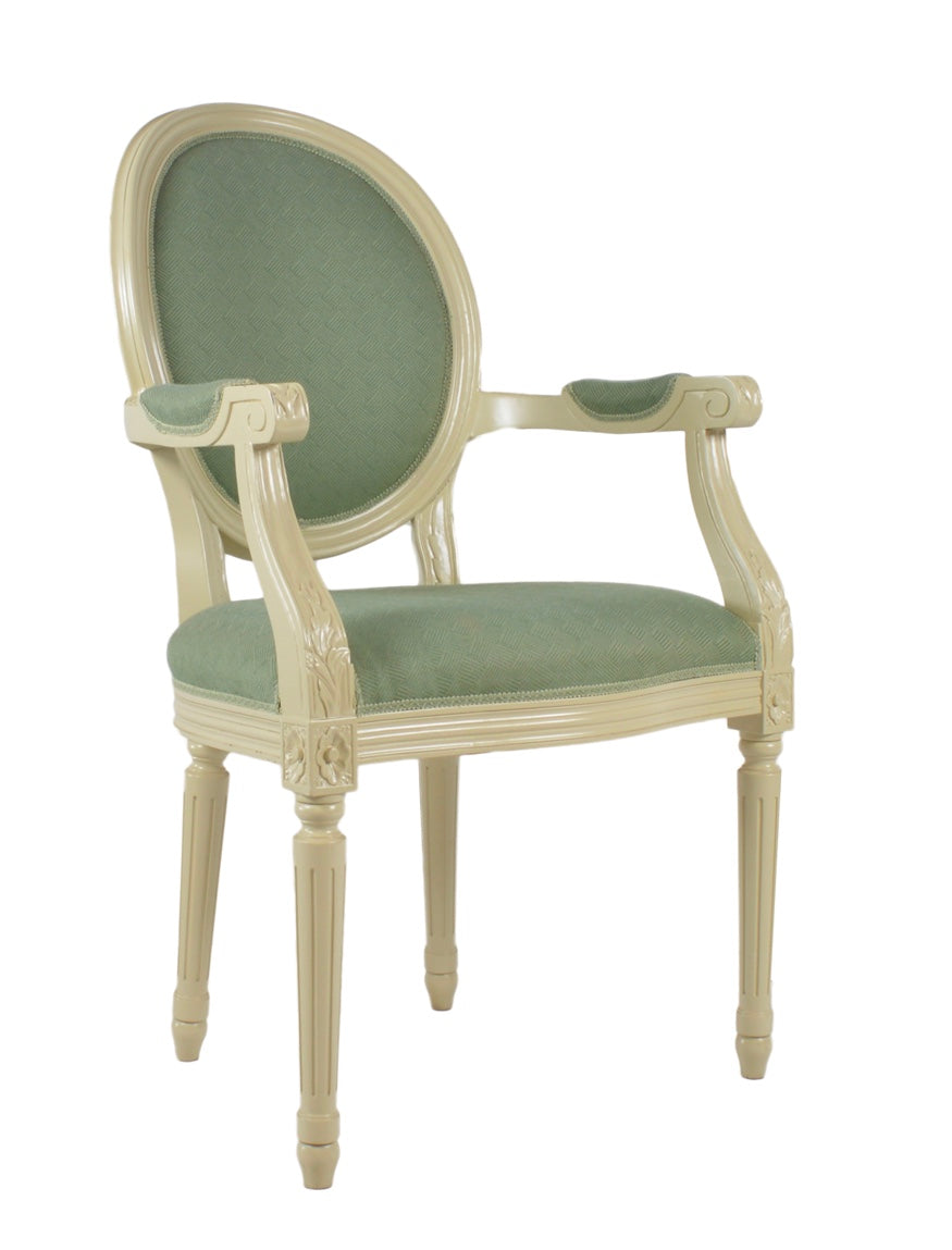 French Oval Back Plain Arm Chair
