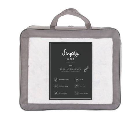 Duvet Single Duck Feather and Down Simply Sleep