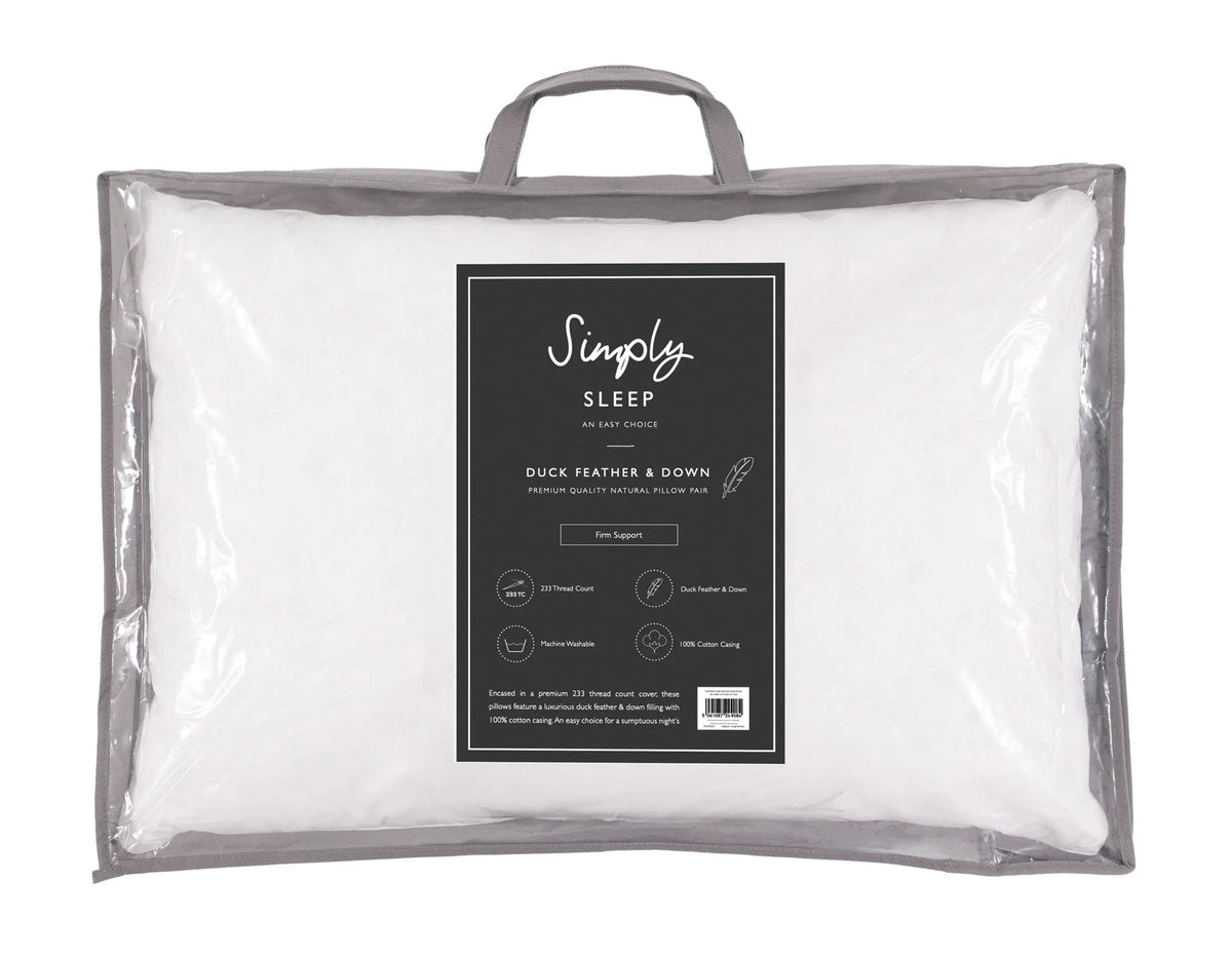 Pillows Duck Feather and Down Simply Sleep - Pair