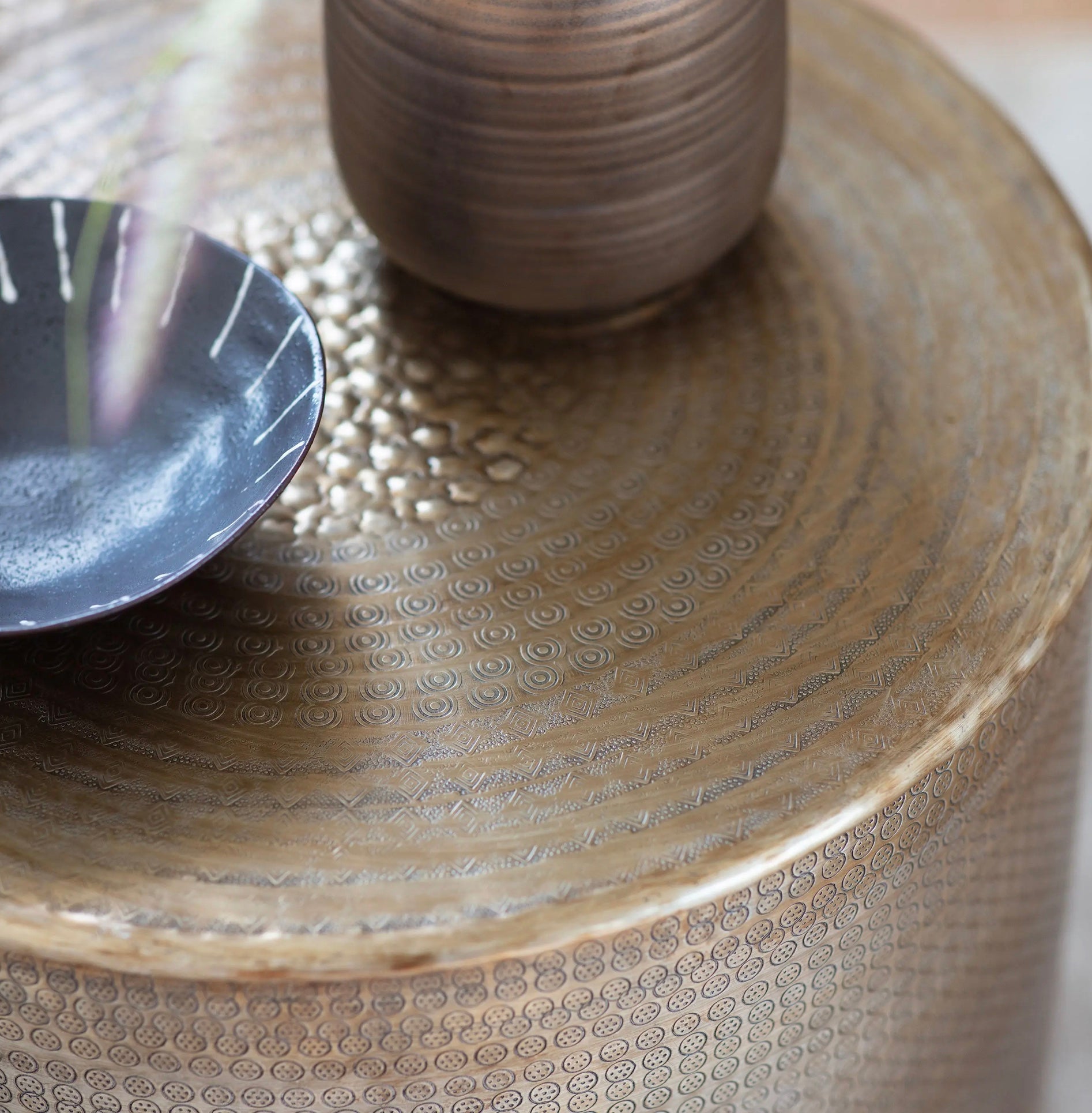 Ashah Round Side Table Gold
