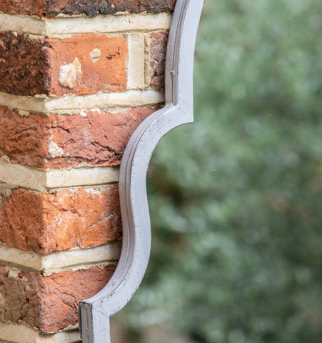 Vintage Grey Metal Outdoor Mirror