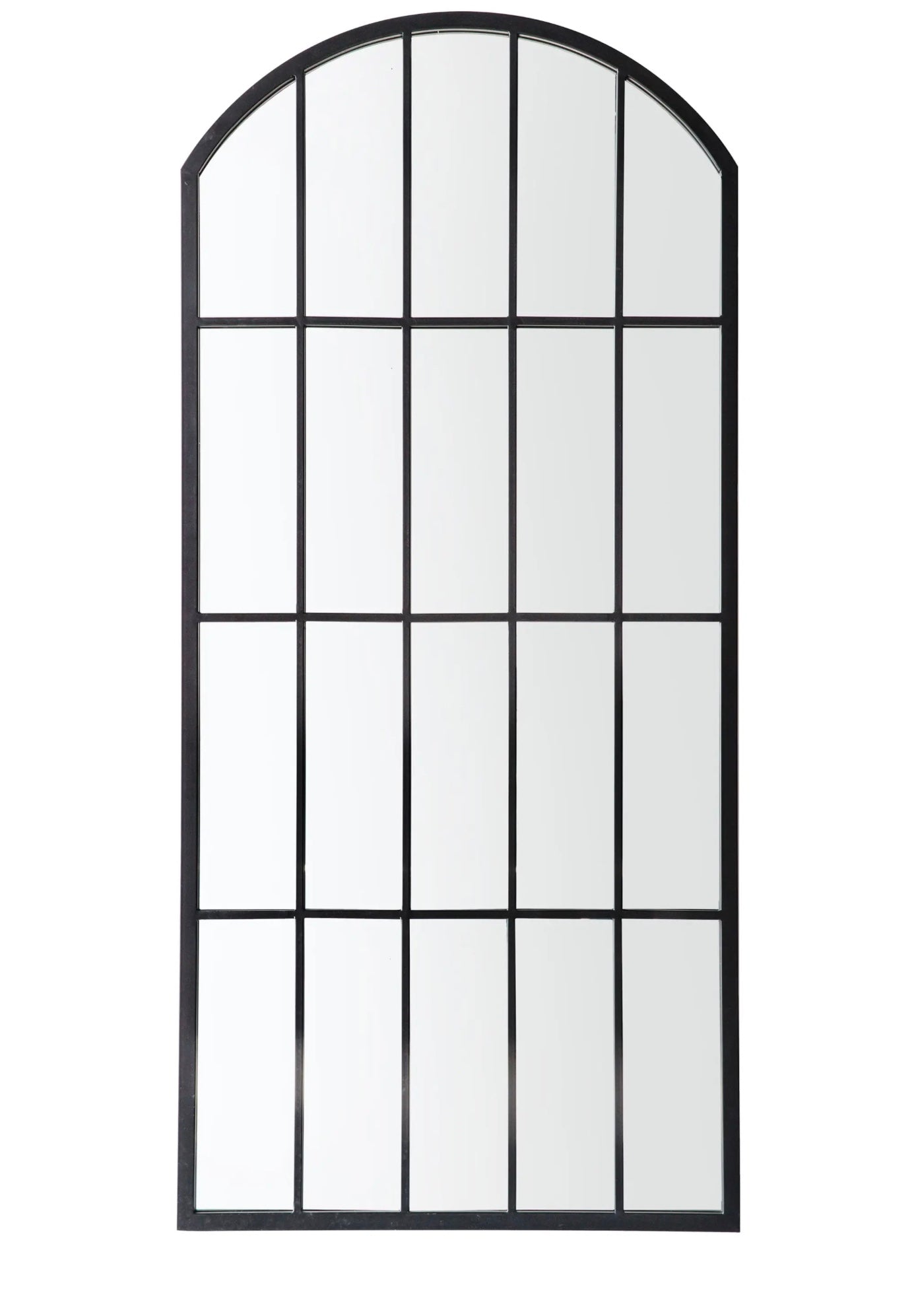 Arch Top Outdoor Metal Black Mirror