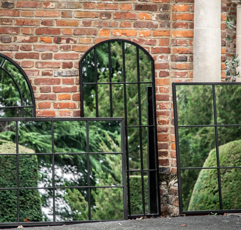 Arch Top Outdoor Metal Black Mirror
