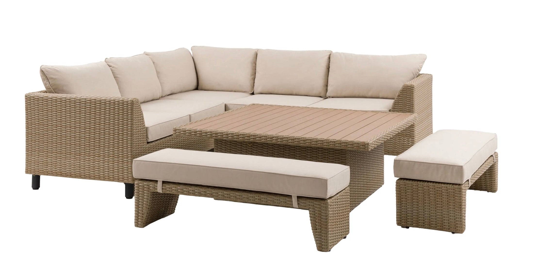 Sampora Outdoor Corner Sofa - Table and Benches
