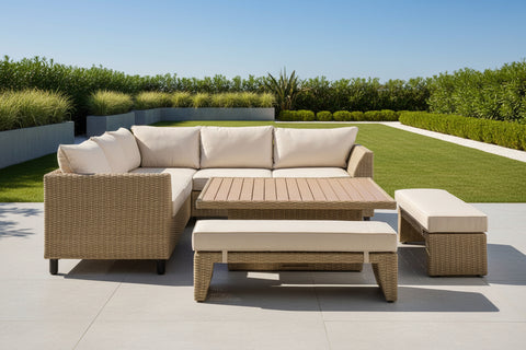 Sampora Outdoor Corner Sofa - Table and Benches