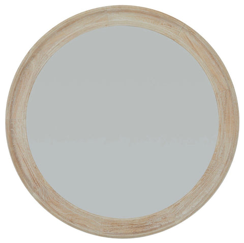 Antique White Washed Mirror - 120 cm Diameter