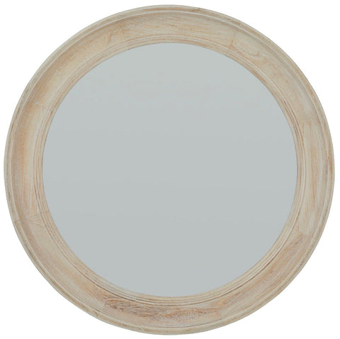 Antique White Washed Mirror - 90 cm Diameter