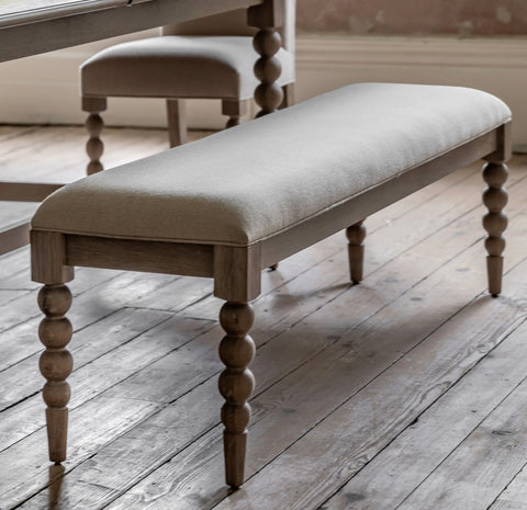 Artisan Dining Bench - Lime Wash Oak