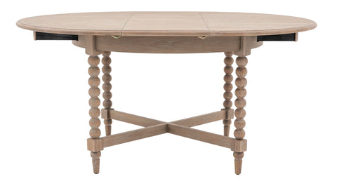 Artisan Lime Wash Round Oak Extending Dining Table