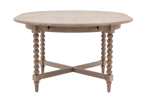 Artisan Lime Wash Round Oak Extending Dining Table