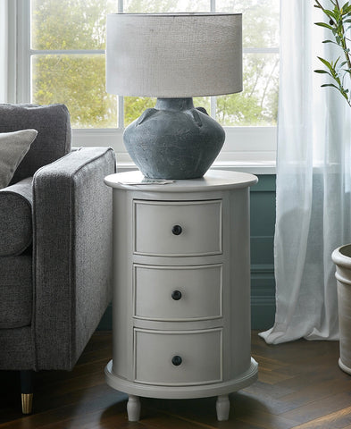 Cabourne Round Side Table - 3 Drawers
