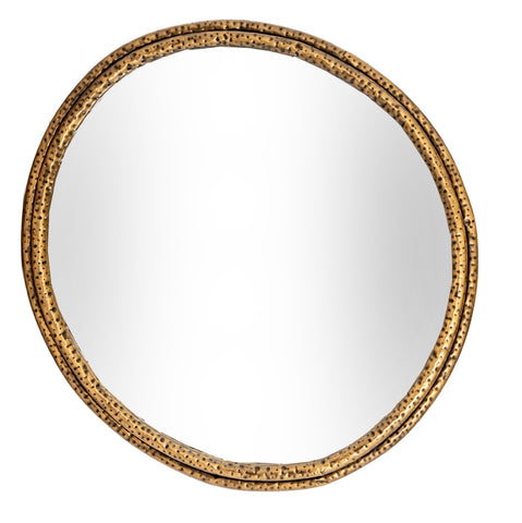 Nahla Gold Round Large Mirror