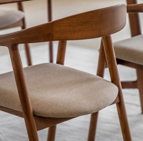 The Med Dining Chair pack of 2  - Walnut