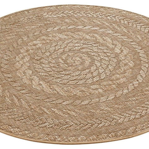 Indoor Outdoor Almendro Round Rug – Chevron Design
