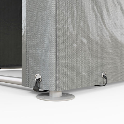 Outsunny 1.6 x 2.2m Garden Storage Shed Tent, with Accessories - Light Grey