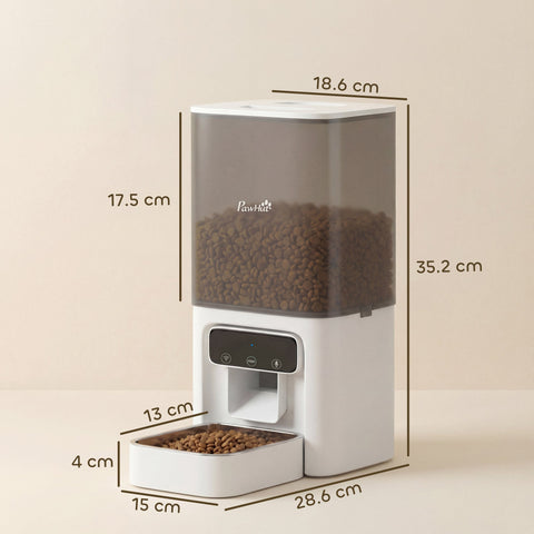 PawHut Automatic Cat Feeder, 4.5L WiFi Cat Food Dispenser with Timer, Programmable 1-10 Meals, Auto Pet Feeder