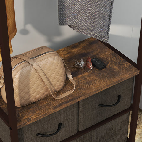HOMCOM Compact Clothes Rail, with Drawers and Shelf