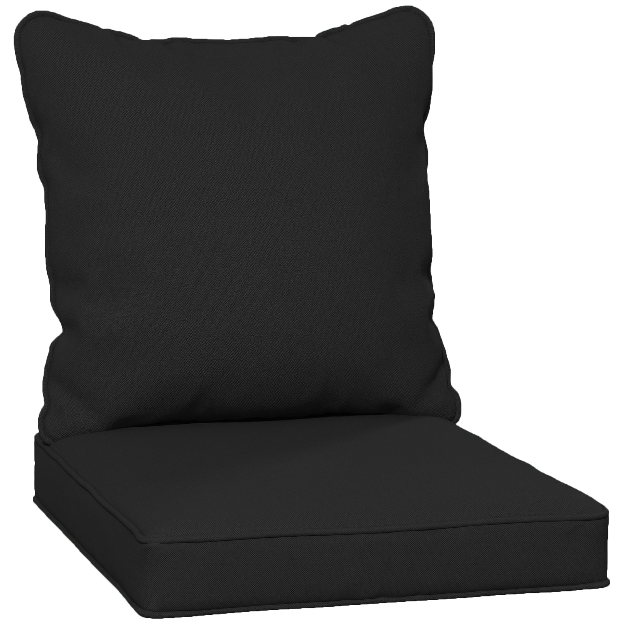 Outsunny Seat and Back Padded Cushion Set, CUSHION ONLY - Black
