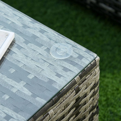 6 PC Rattan Sofa Coffee Table Set Sectional Wicker Weave Furniture