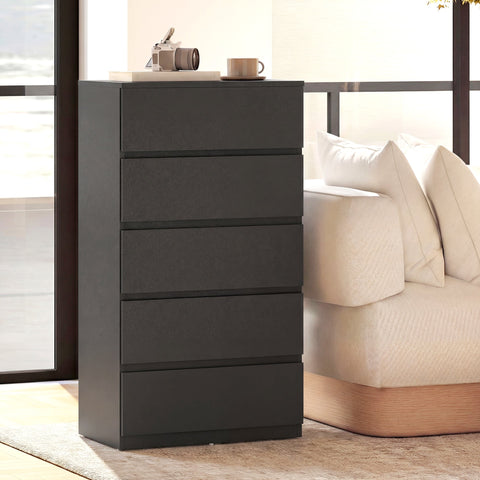 HOMCOM Chest of Drawers, 5-Drawer Storage Cabinets, Modern Dresser, Storage Drawer Unit for Bedroom