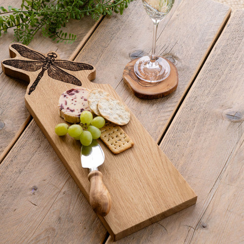 Dragonfly Framed Oak Serving Board  - Medium