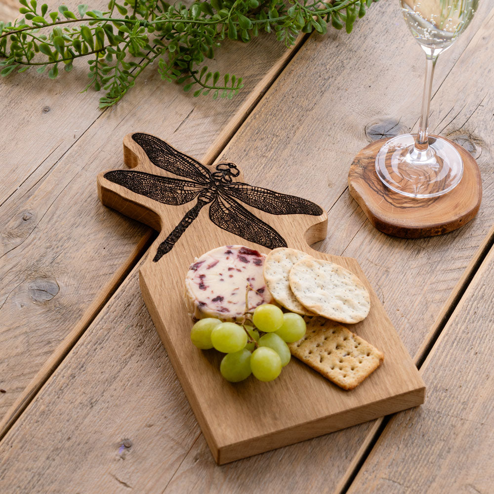 Dragonfly Framed Oak Serving Board  - Small