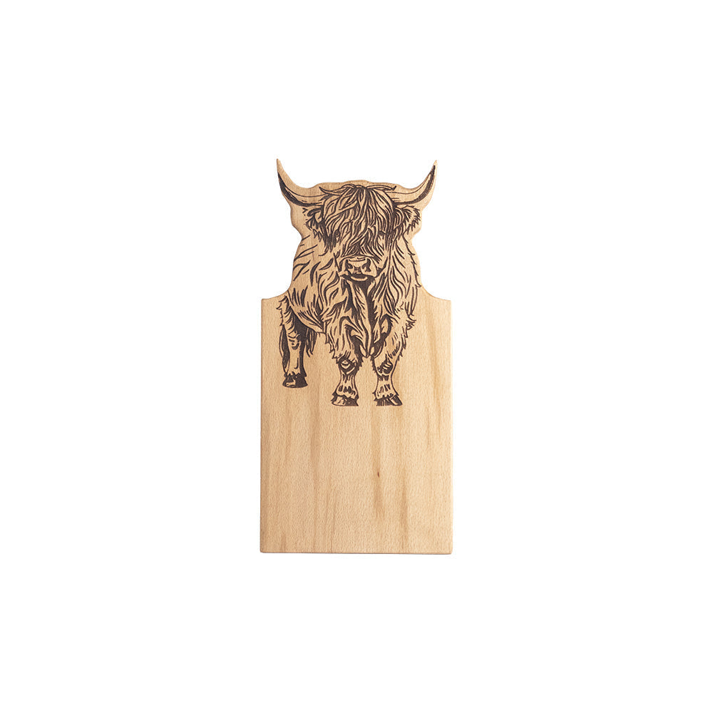 Highland Cow Framed Beech Serving Board  - Small