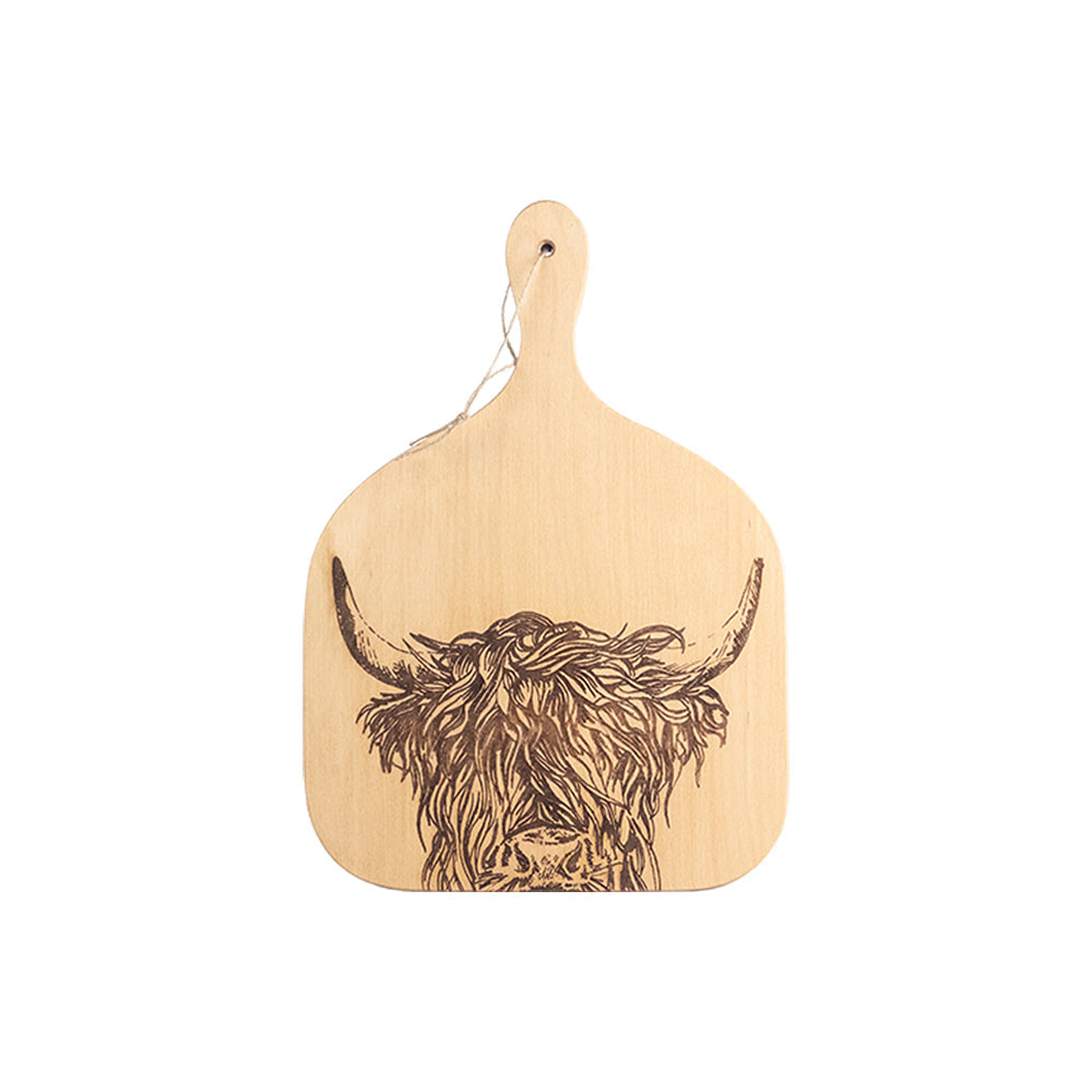 Highland Cow Beech Hanging Paddle  - Medium