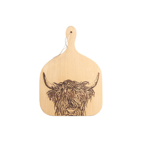 Highland Cow Beech Hanging Paddle  - Medium