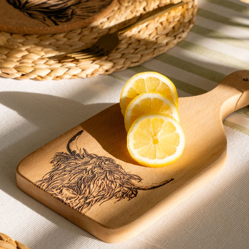 Highland Cow Beech Hanging Paddle  - Small