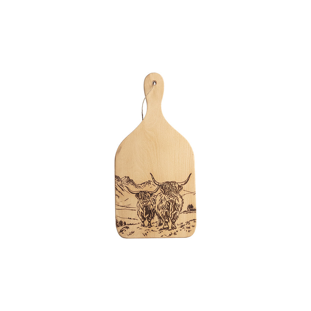 Scenic Highland Cow Beech Hanging Paddle  - Small